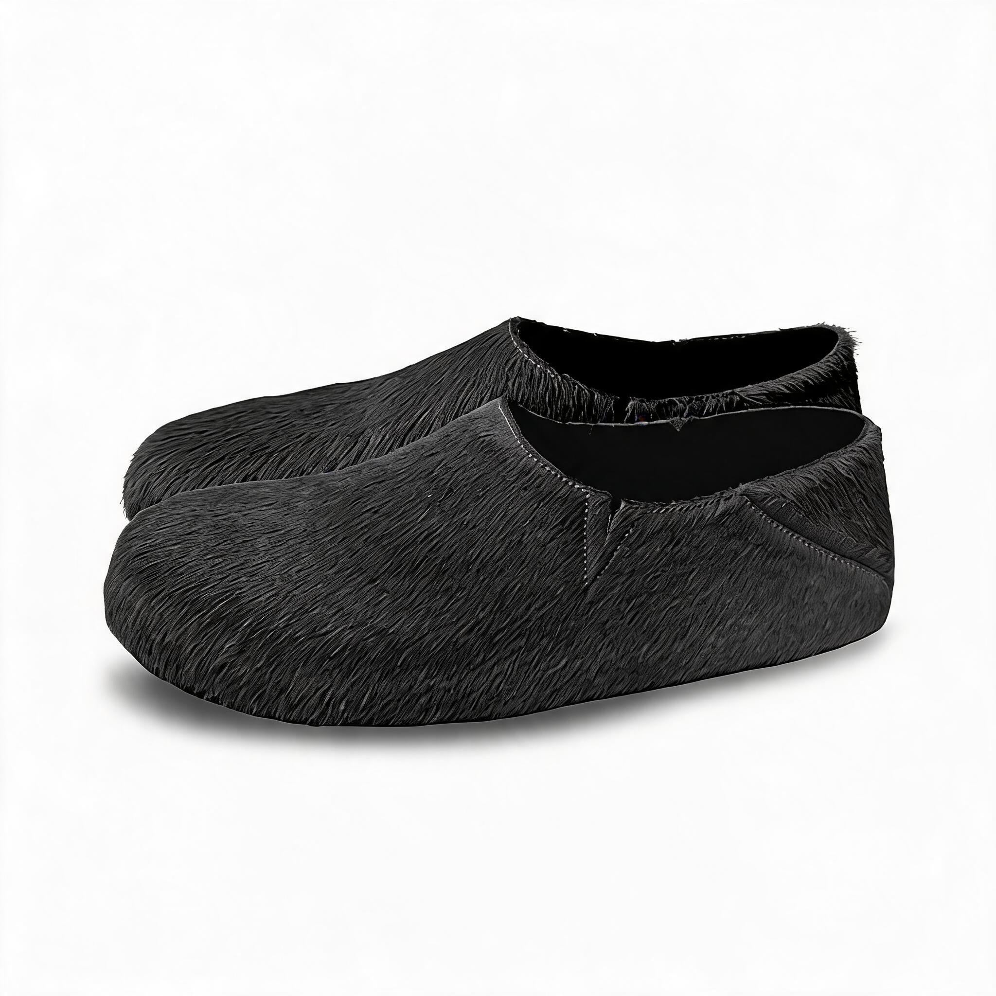 Horsehair Closed Toe Slip-on Mules