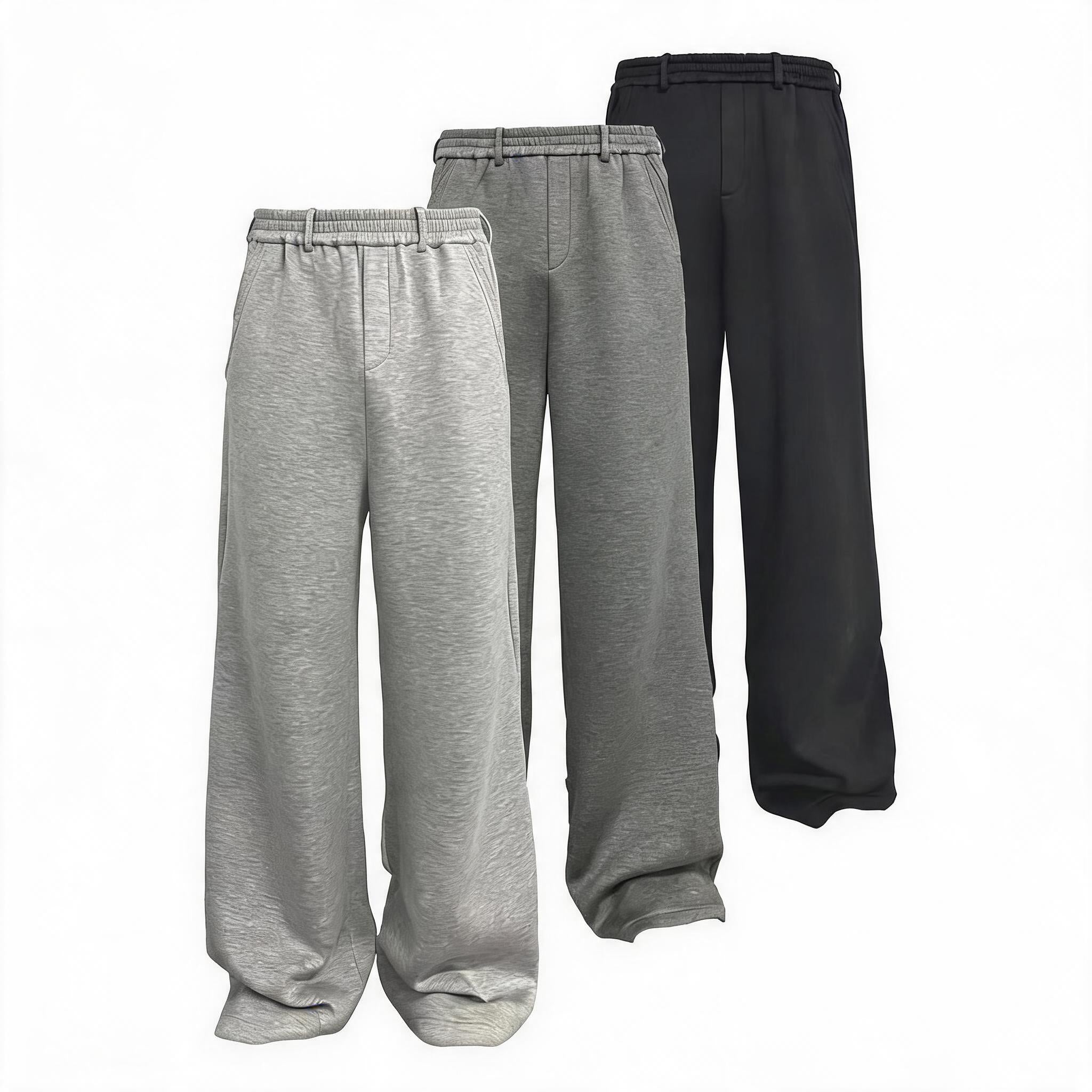 Flared Space Cotton Sweatpants With Pockets