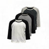 Color Block Raglan Three-Quarter Sleeve Tops