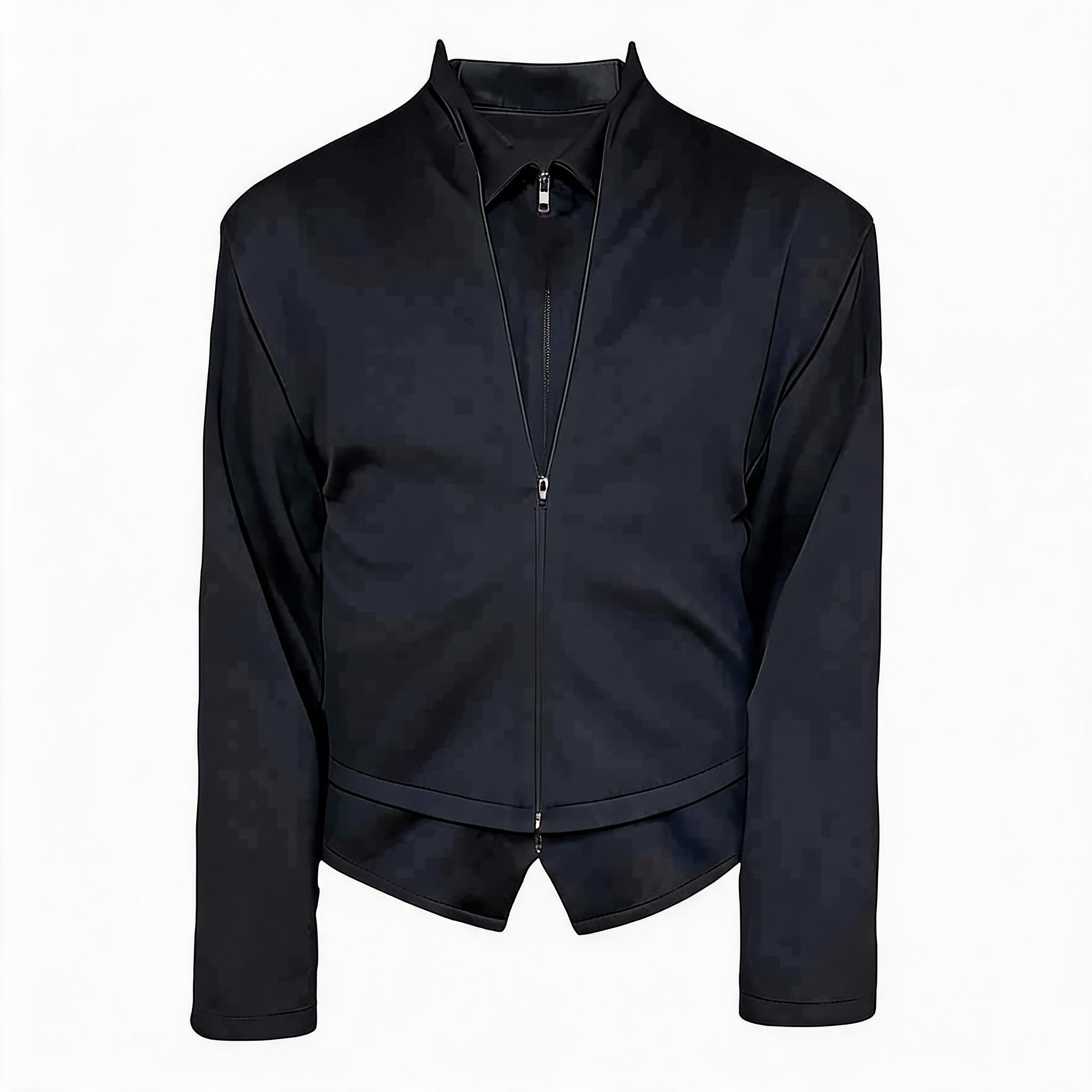 Double Layer Tencel Zipper Shirt