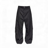 Wool Plaid Drop Crotch Cargo Pants