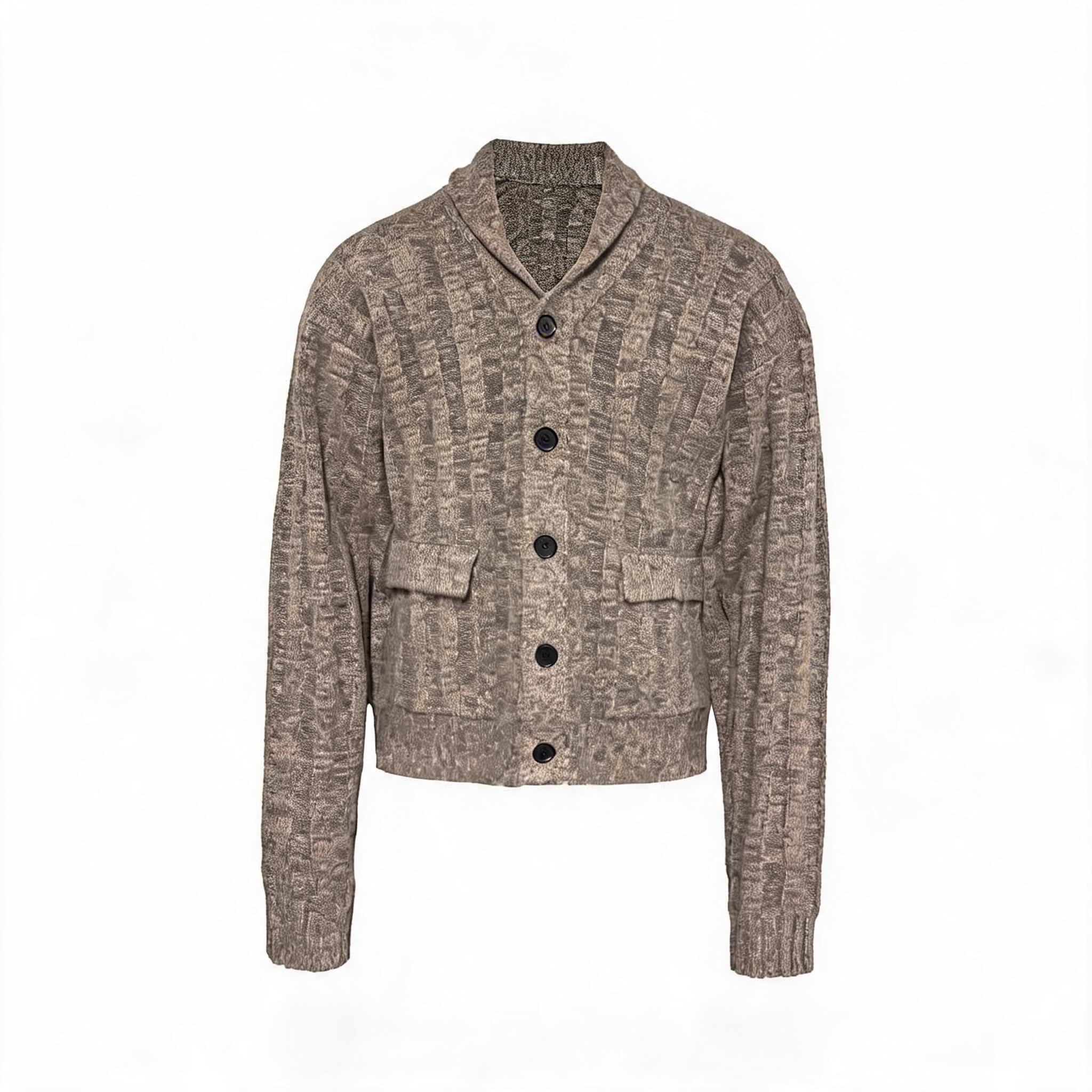 Shawl Collar Ribbed Cardigan