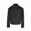 Collared Buttoned Adjustable Waist Wool Jacket