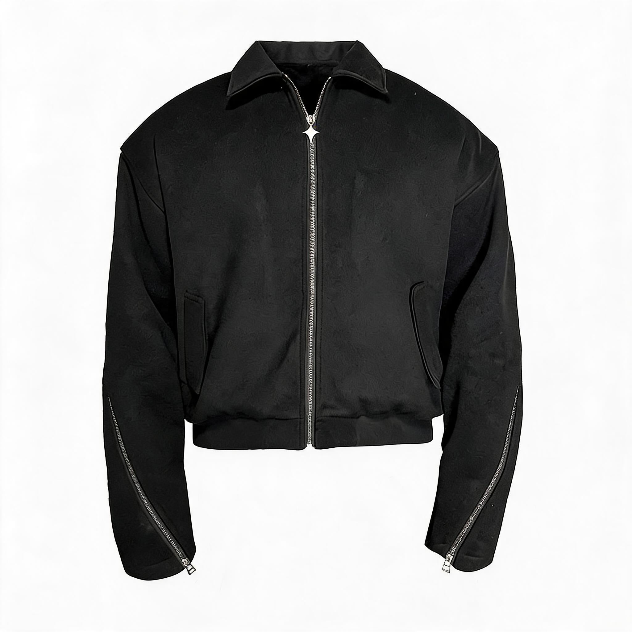 Men's Double Zipper Wool Jacket