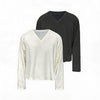 V-Neck Long Sleeve Merino Tencel Sweater