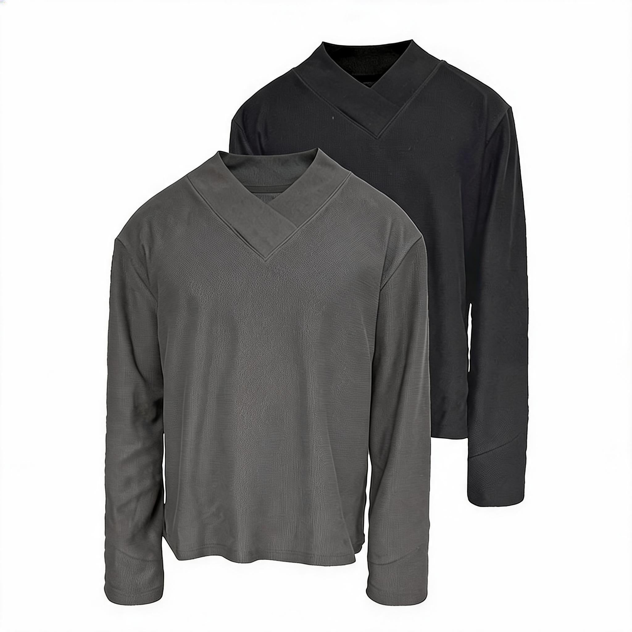Textured Cropped Structured Cross-Collar Long-Sleeve Tops