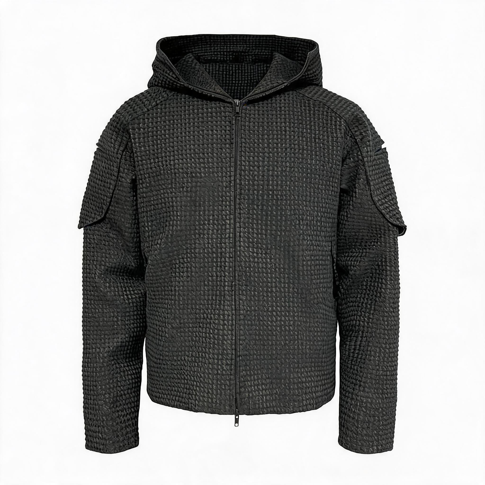 Black Hooded Zip Bee Keeper Jacket