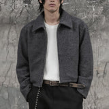 Cropped Wide Structured Terry Wool Jacket