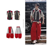 Removable Flap Loose Curved Nylon Pants