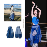 Removable Flap Loose Curved Nylon Pants