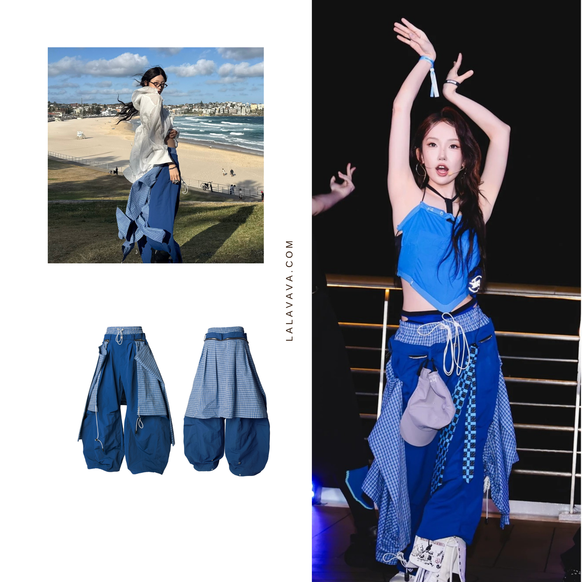 Removable Flap Loose Curved Nylon Pants