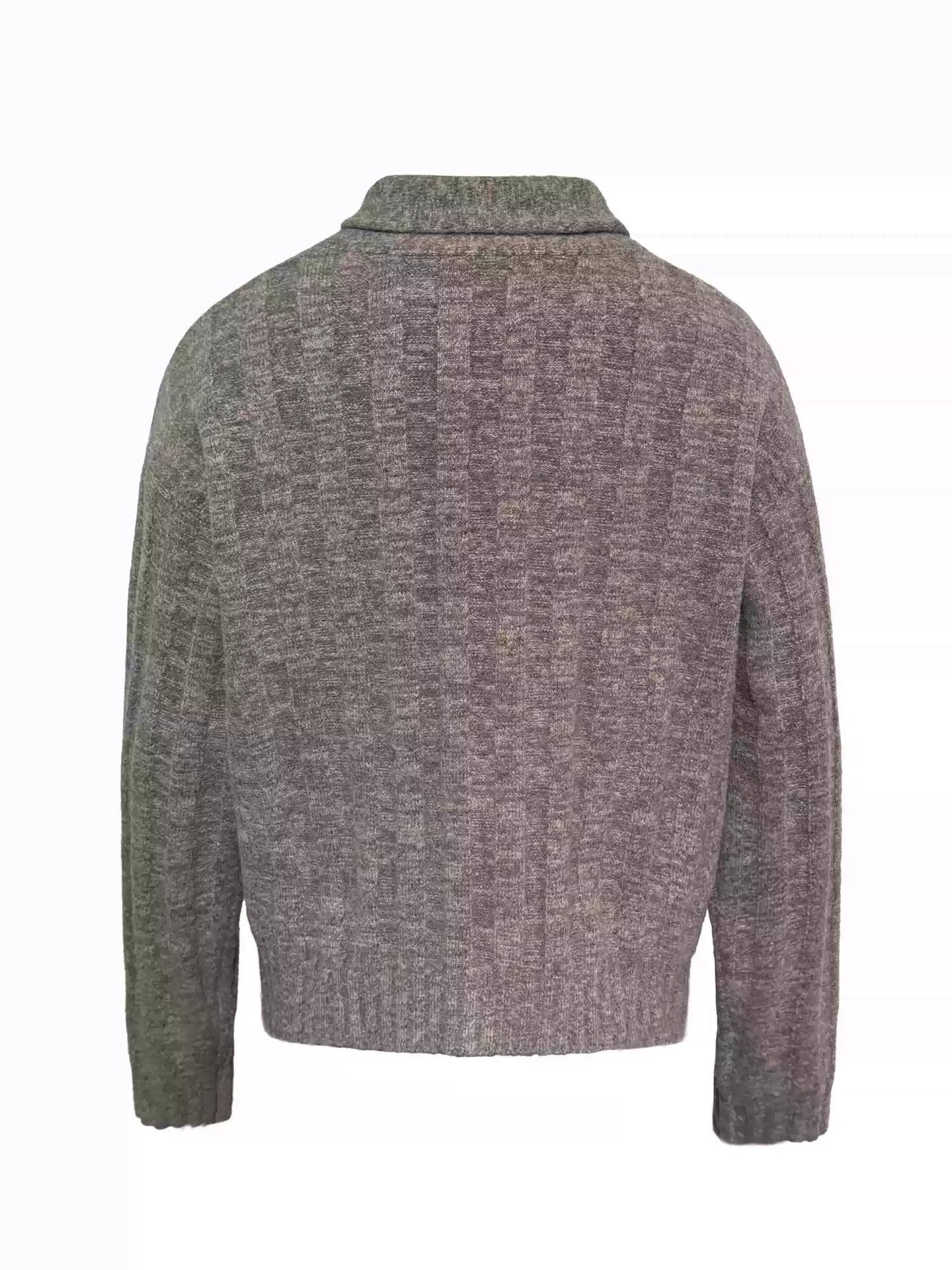 Shawl Collar Ribbed Cardigan