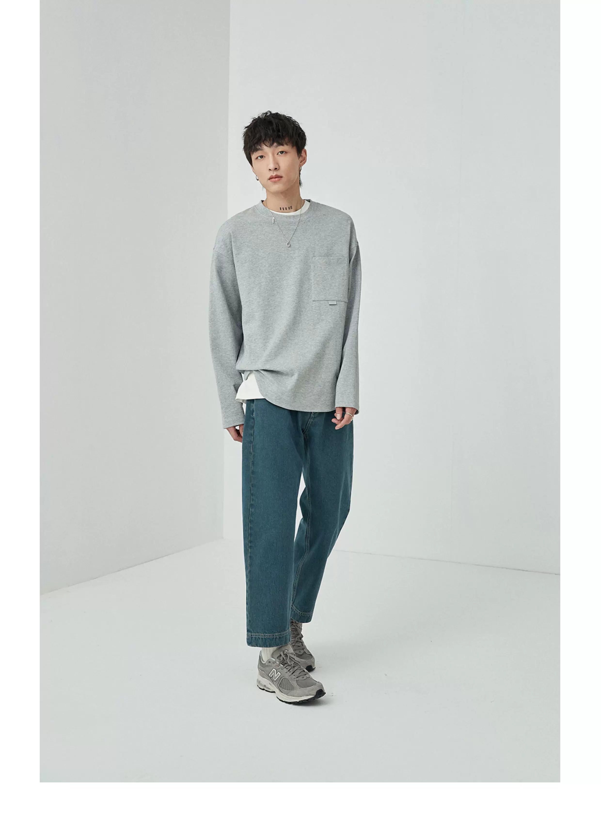 Ribbon Pocket Long Sleeve Tee