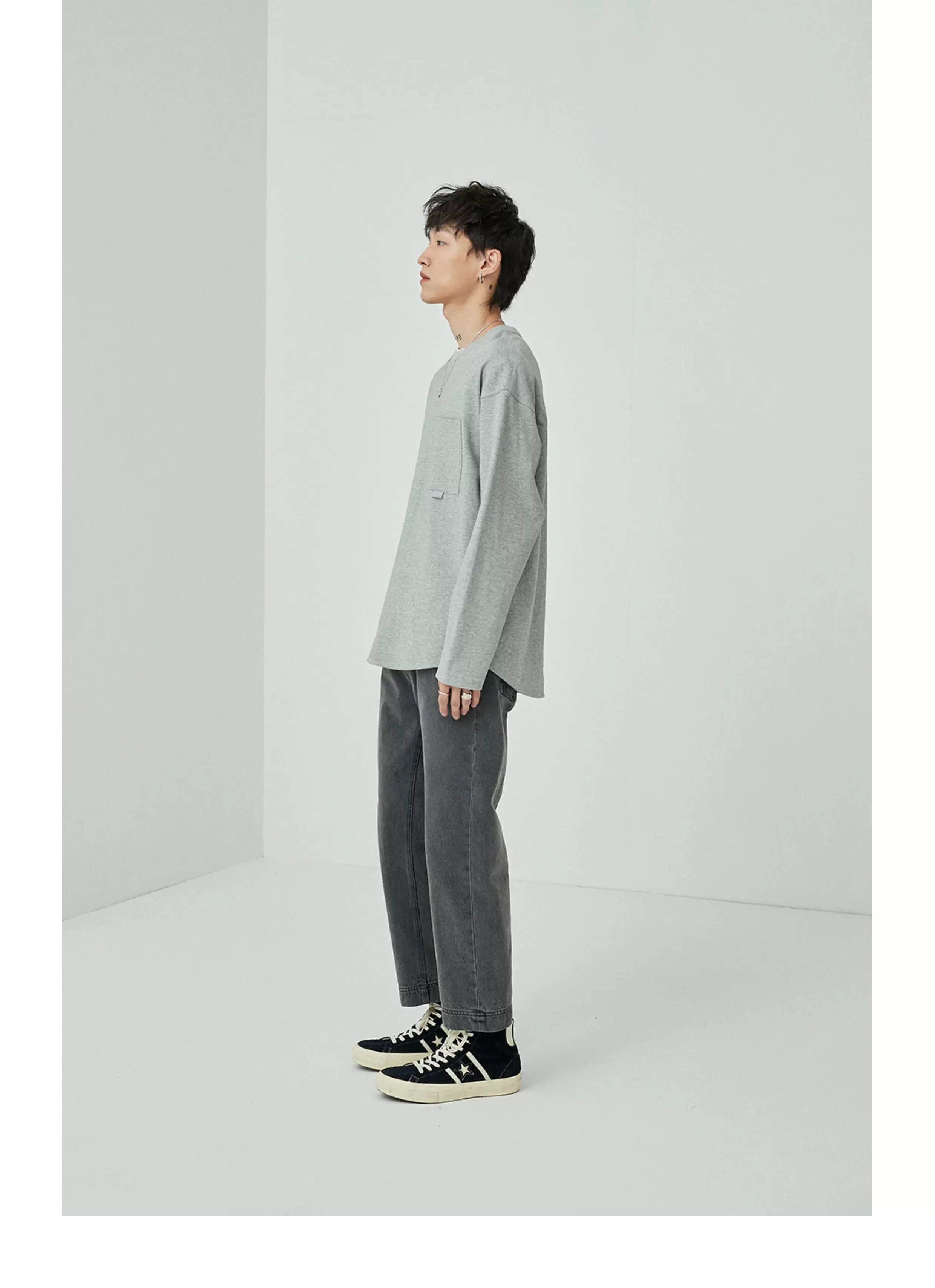 Ribbon Pocket Long Sleeve Tee