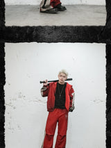Skeleton Patchwork Color Block Distressed Sweatpants