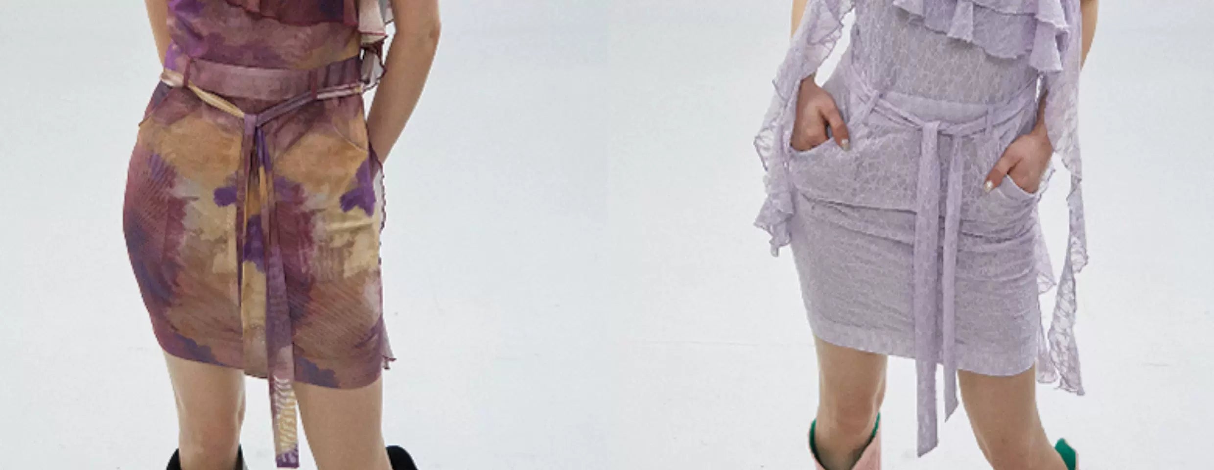 One-shoulder Vintage Lined Mesh Lace Dress