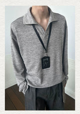 Men's Long Sleeve V-Neck Knit Top