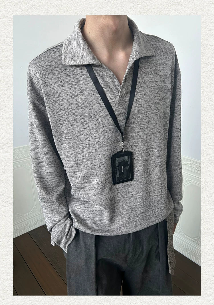 Men's Long Sleeve V-Neck Knit Top
