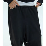 Black Side Adjustable Chain Casual Pants