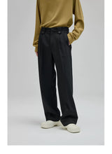 Vintage Pleated Wide Waist Casual Pants
