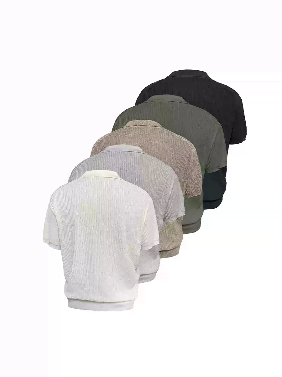 Polo Collar Ice Silk Knit Tees