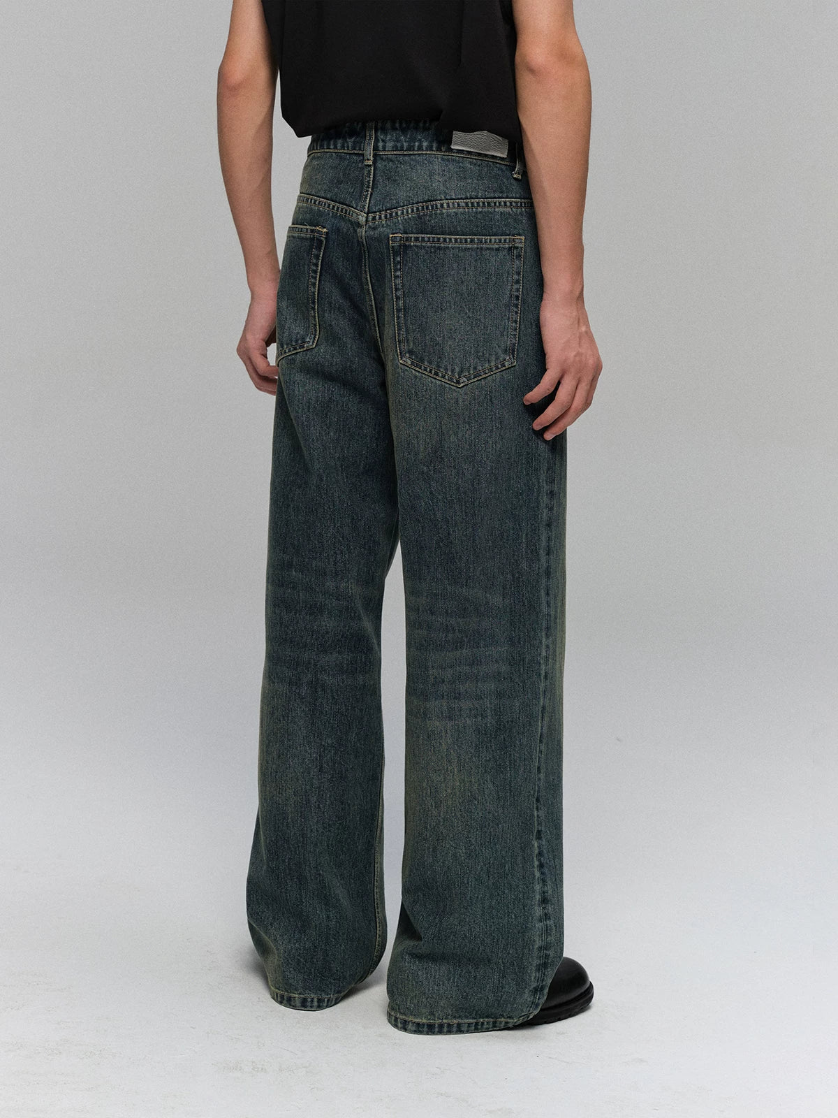 Heavyweight Slub Washed Straight Jeans