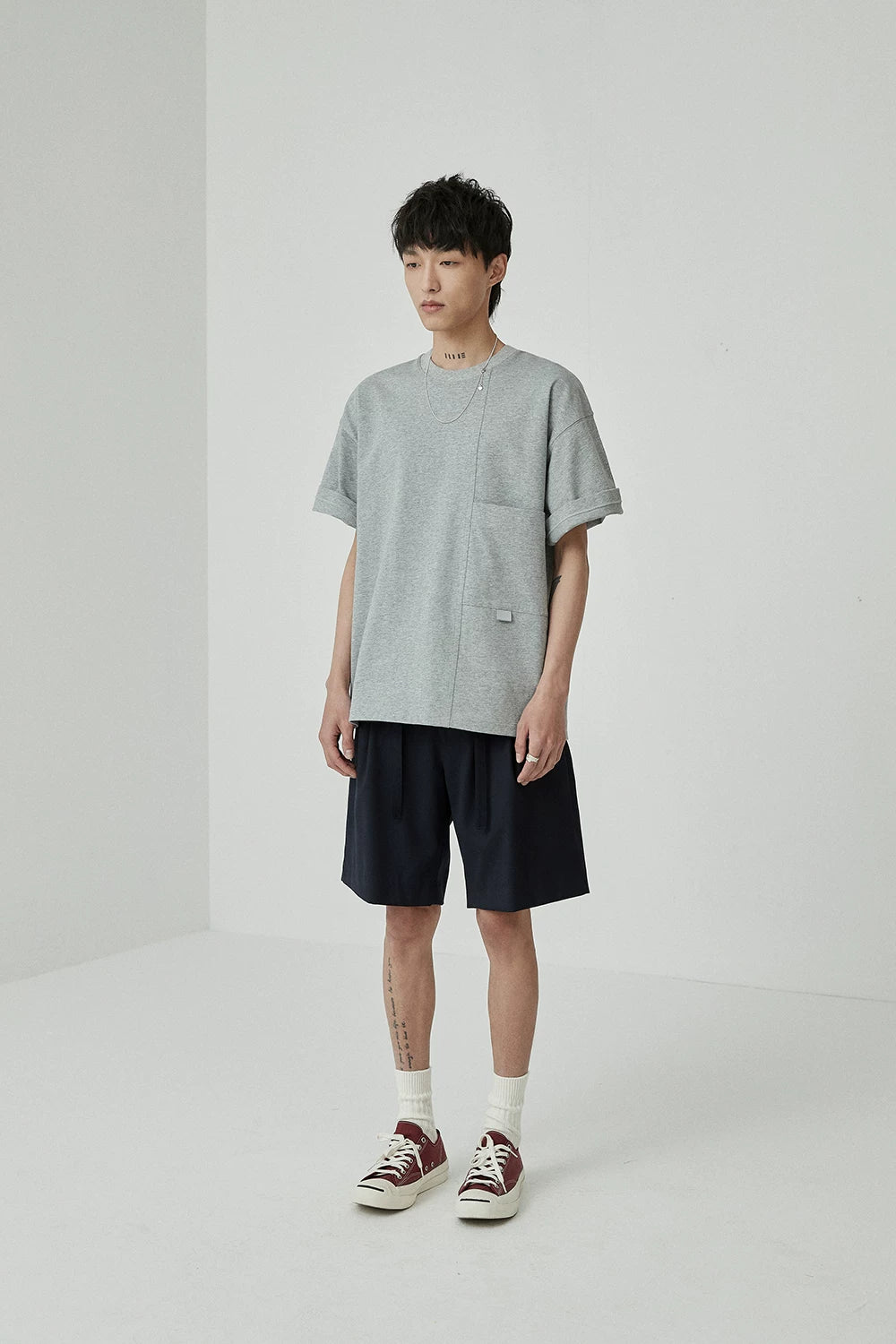 Draped Drawstring Elastic Waist Pleated Shorts