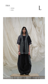 Detachable Plaid Washed Oversized Jeans