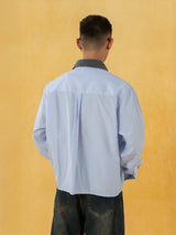 Men's Blue Striped Long Sleeve Shirts