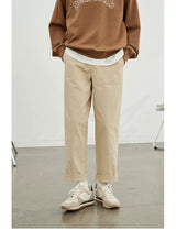 Vintage Herringbone Elastic Waist Cargo Pants