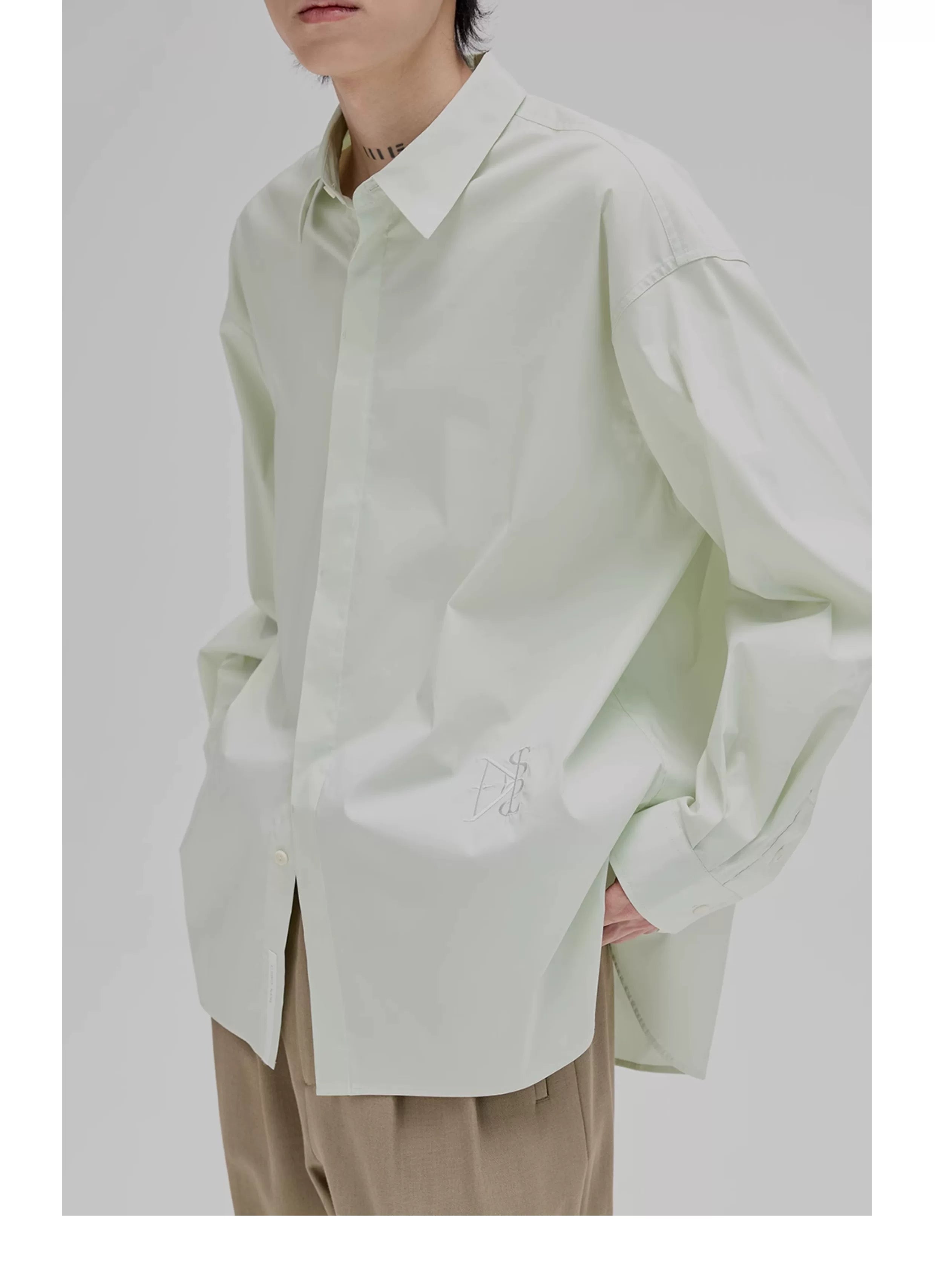 Basic Embroidered Pima Cotton Blend Shirt