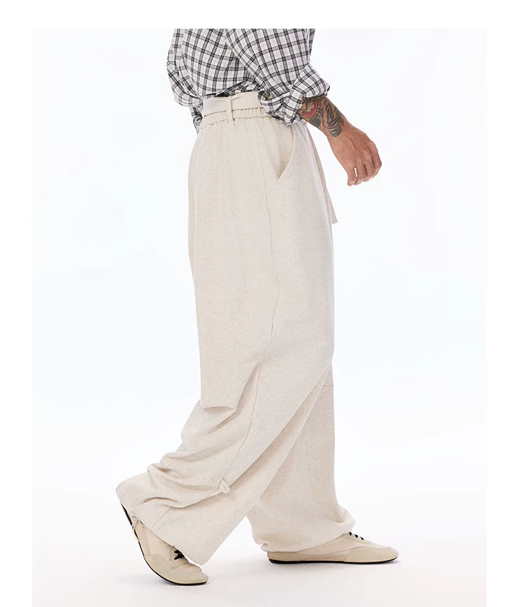 Oversized High-Waisted Curved Sweatpants