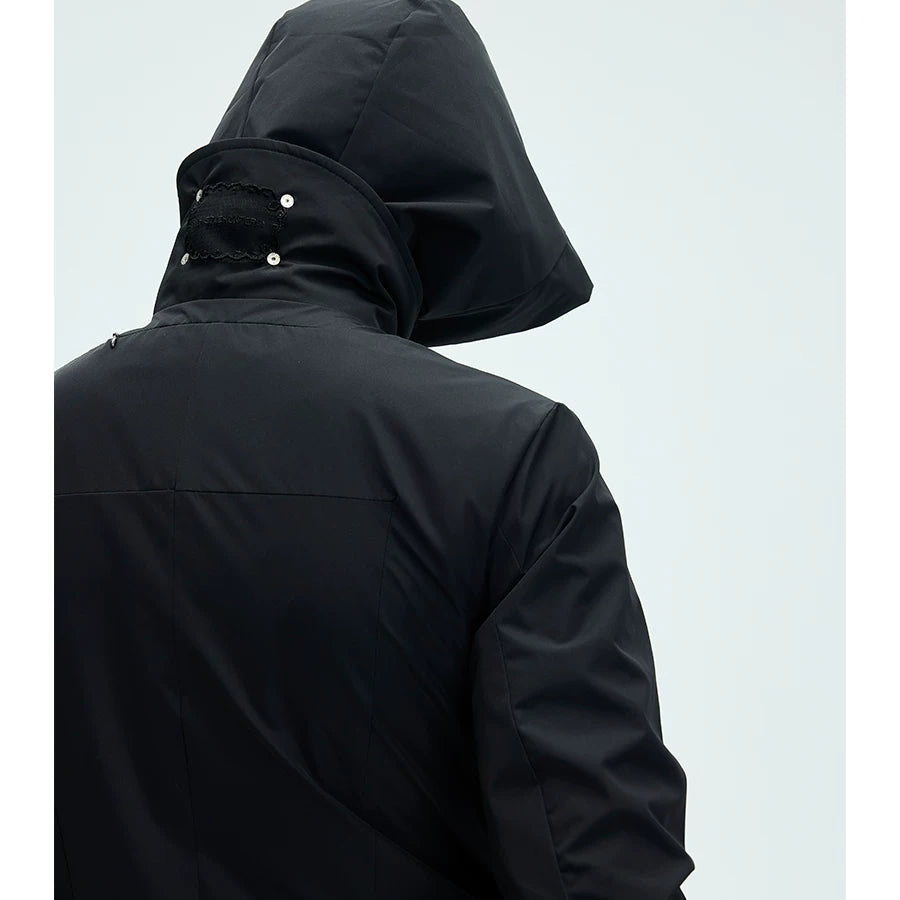 Short Detachable Hooded Waterproof Trench Coat