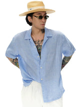 Elegant French Linen Cuban Collar Shirt
