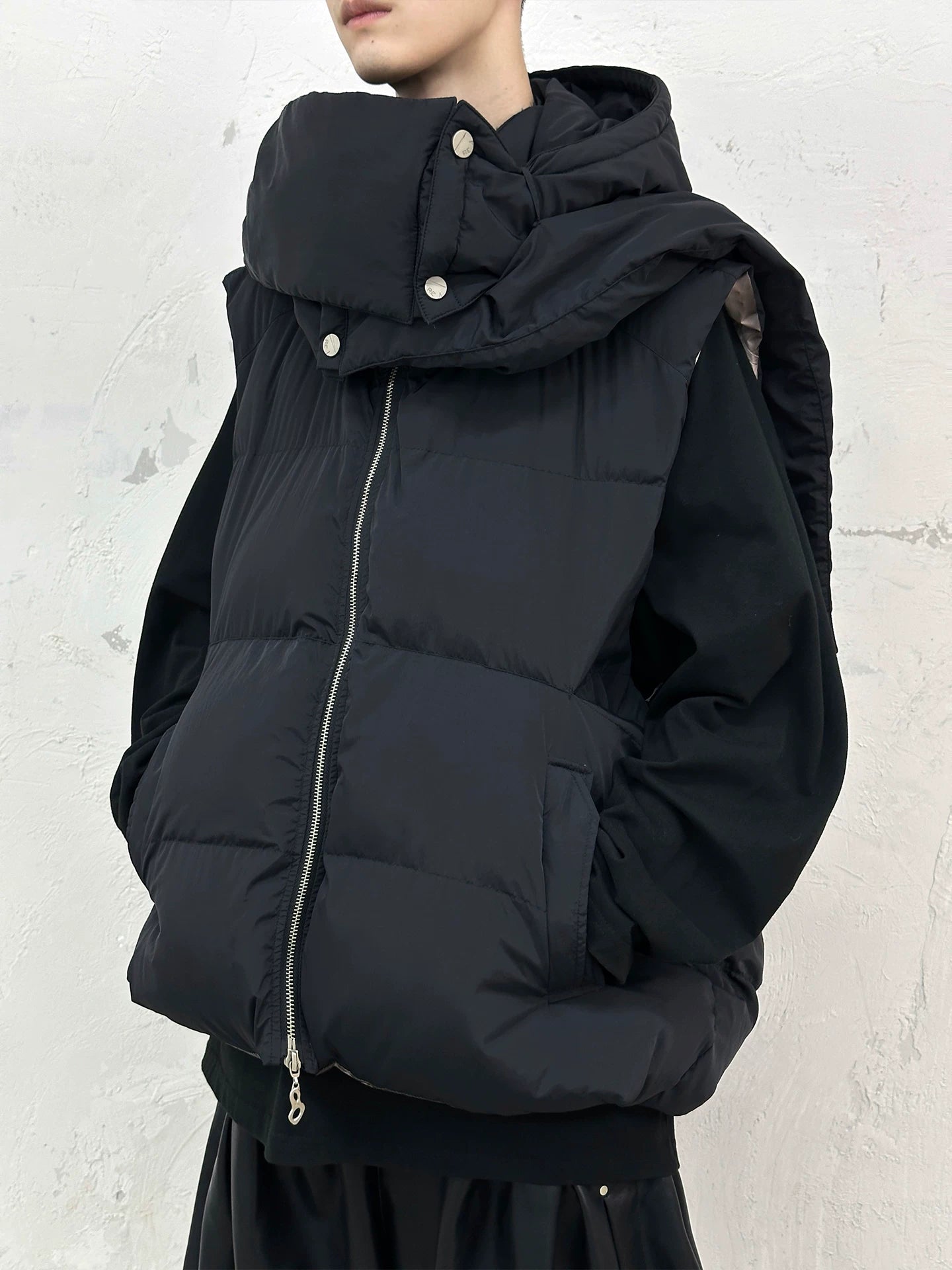 Temperature-Controlled Reversible Waterproof Detachable Scarf Vest