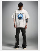 Loose Ivory Printed Short Sleeve Tee