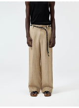 Straight Leg Hemp Linen Blend Pants