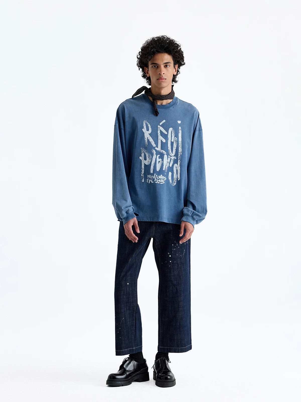 230g Cotton Distressed Letter Print Tee