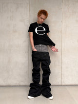 Double Waist Waxed Bootcut Pants