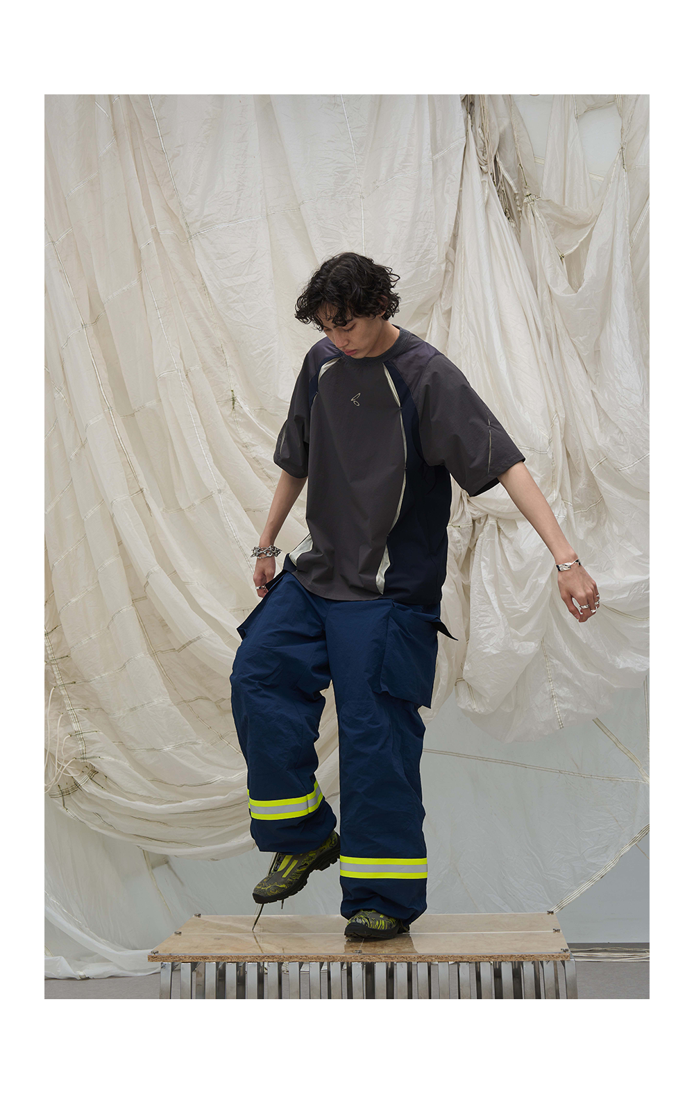 Reflective Multi-Pocket Nylon Cargo Pants