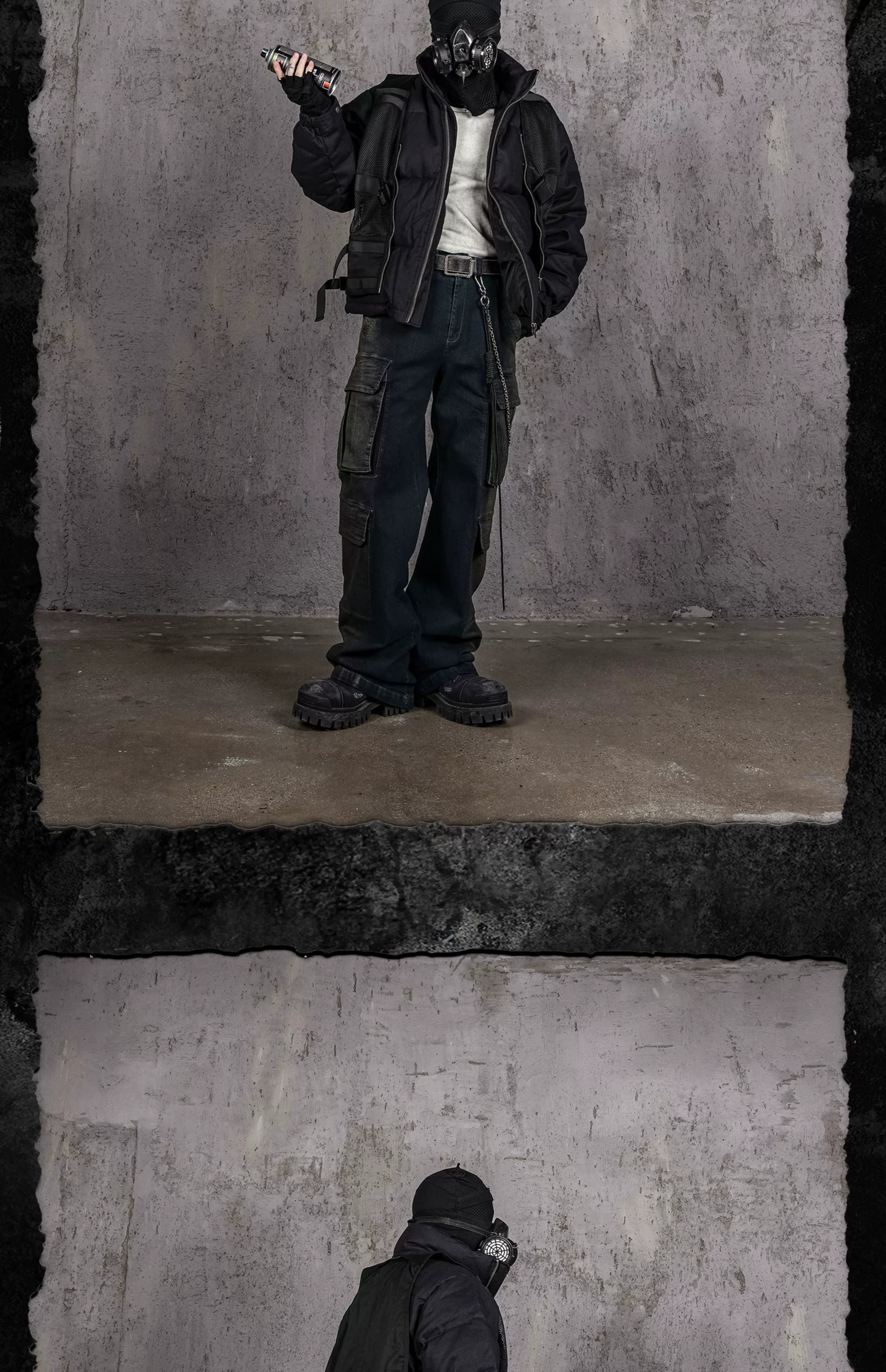 Gradient Blue Distressed Four-Pocket Jeans