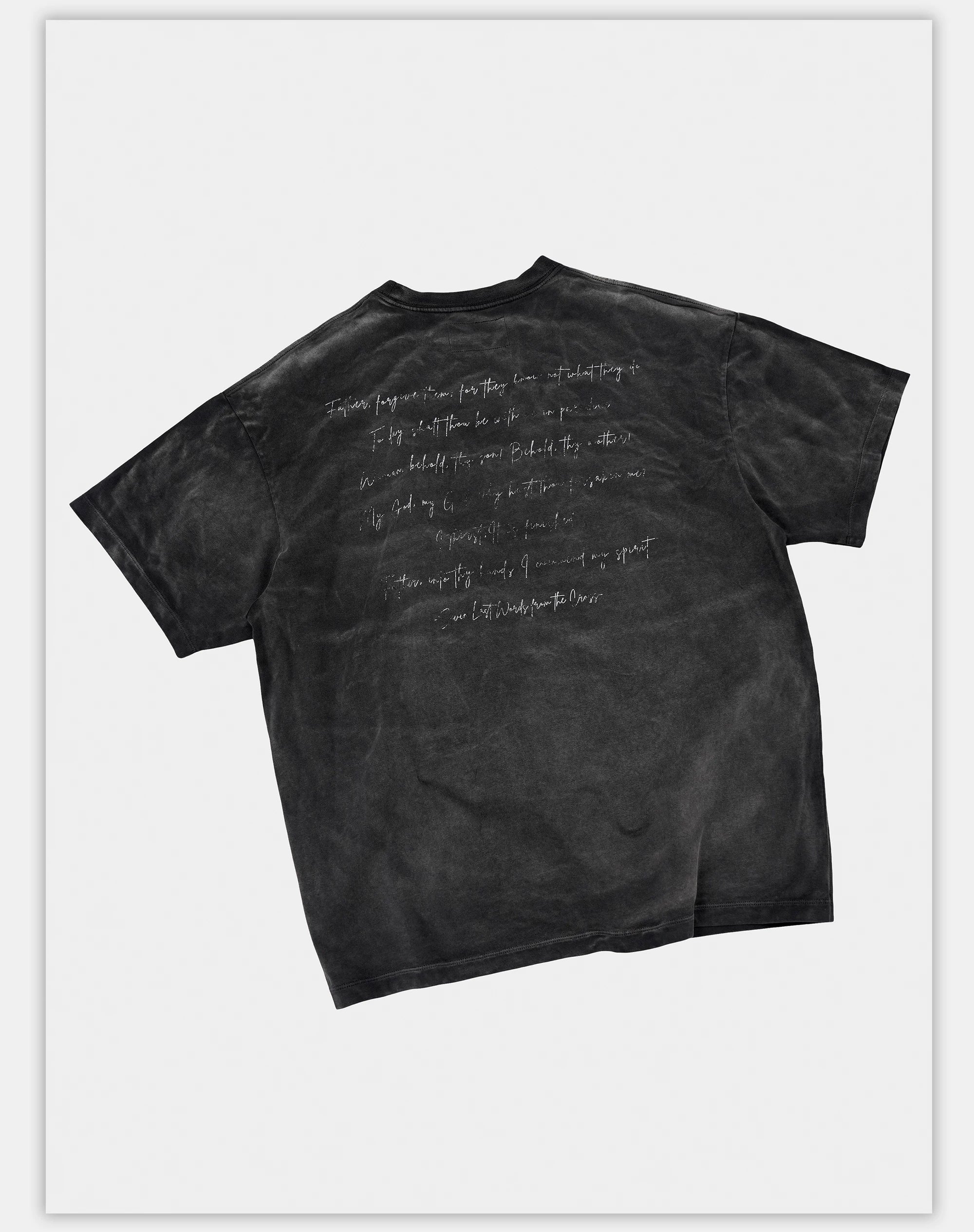 Heavyweight Loose Washed Gray Printed Tee