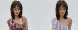 One-shoulder Vintage Lined Mesh Lace Dress