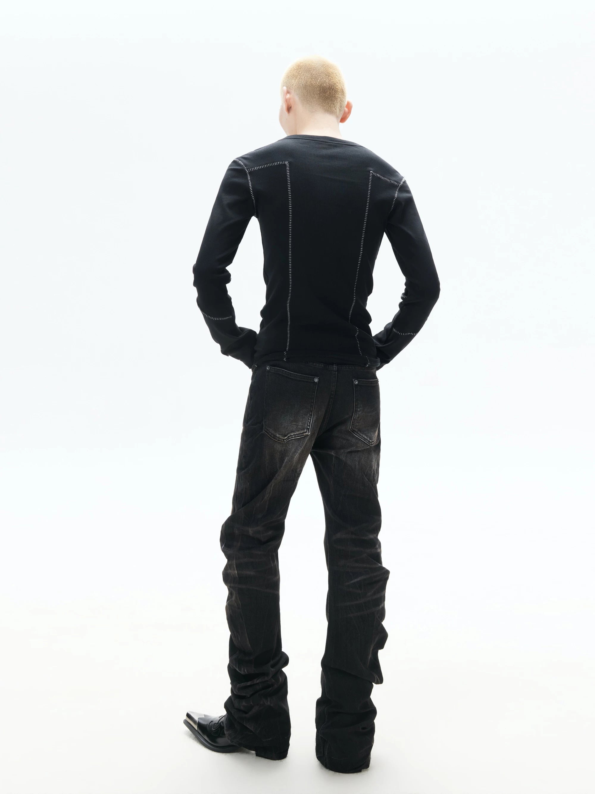 Basic Black Fitted Long Sleeve Tee