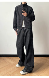 Men's Linen Floral Jacquard Harrington Jacket