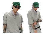 Heavy Double Yarn Patchwork Polo Shirt