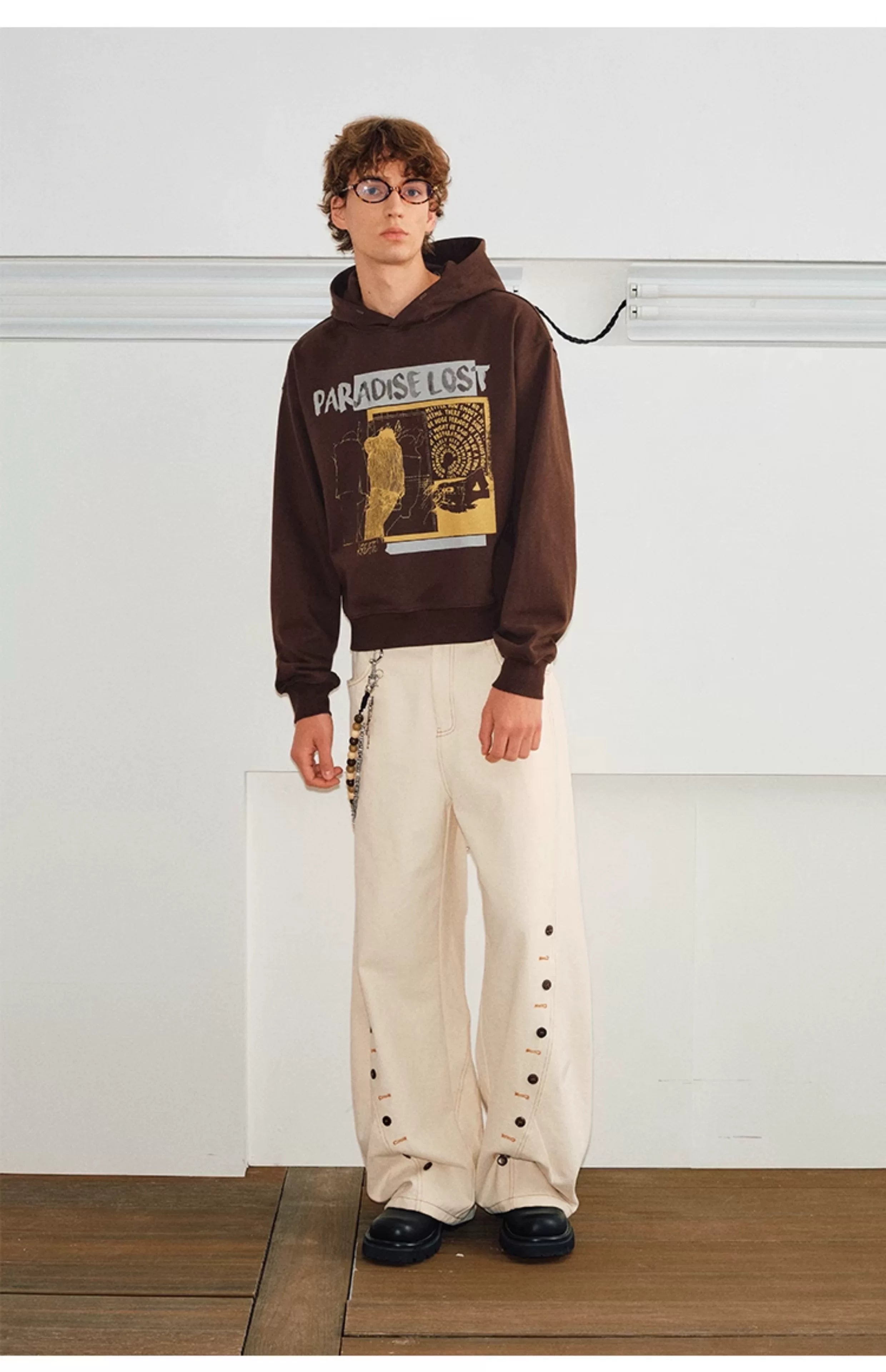 Unisex Boxy Color Block Print Hoodies