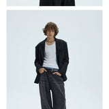 Two-Tone Distressed Oversized Casual Blazer