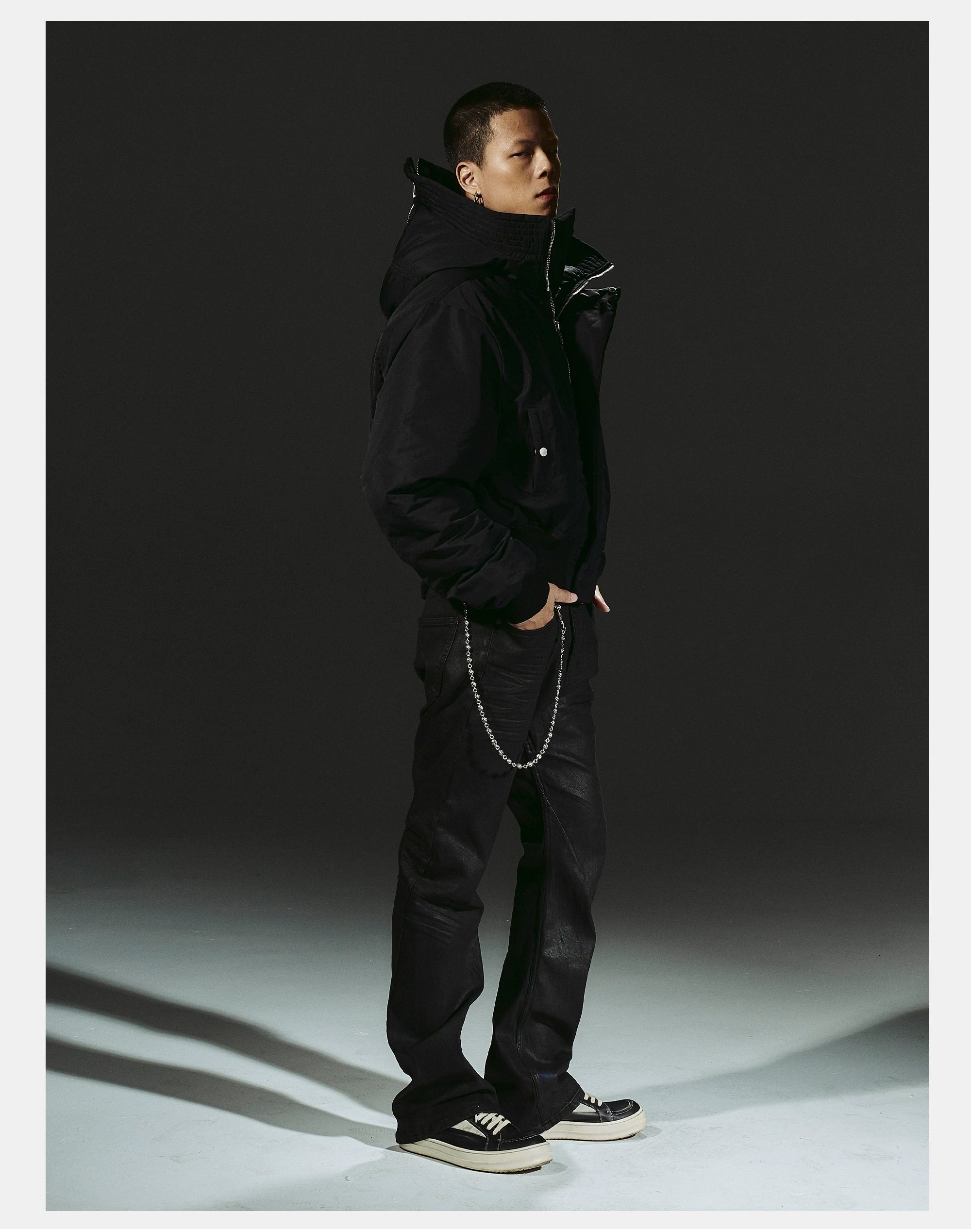 Dark 3M Oversized Hooded Bomber Jacket