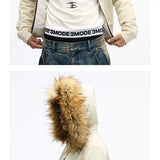 Men's Vintage Detachable Fur Hooded Jacket